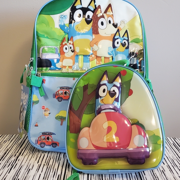 Bluey 2 Piece Backpack Set with Detachable Insulated Lunch Bag - Picture 9 of 11